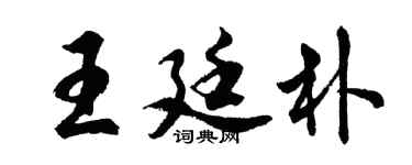 胡问遂王廷朴行书个性签名怎么写