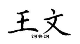 丁谦王文楷书个性签名怎么写