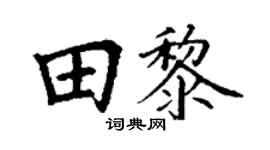 丁谦田黎楷书个性签名怎么写