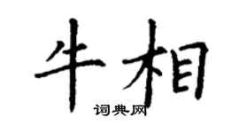 丁谦牛相楷书个性签名怎么写