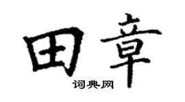 丁谦田章楷书个性签名怎么写