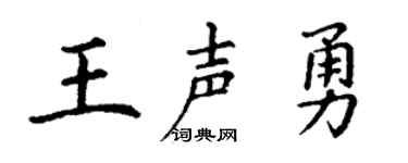 丁谦王声勇楷书个性签名怎么写