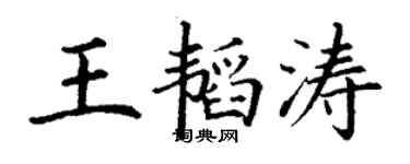 丁谦王韬涛楷书个性签名怎么写