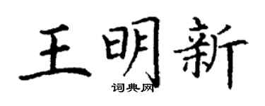 丁谦王明新楷书个性签名怎么写