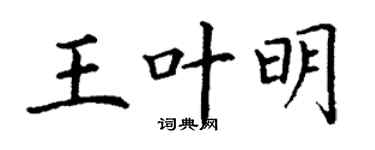 丁谦王叶明楷书个性签名怎么写