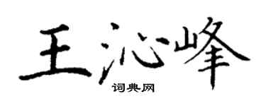 丁谦王沁峰楷书个性签名怎么写