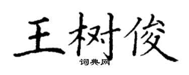 丁谦王树俊楷书个性签名怎么写