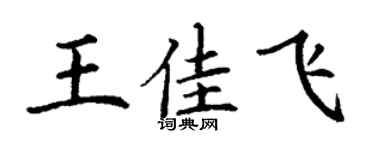 丁谦王佳飞楷书个性签名怎么写