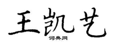 丁谦王凯艺楷书个性签名怎么写