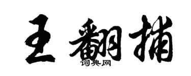 胡问遂王翻捕行书个性签名怎么写