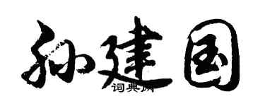 胡问遂孙建国行书个性签名怎么写