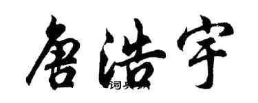 胡问遂唐浩宇行书个性签名怎么写