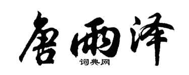 胡问遂唐雨泽行书个性签名怎么写