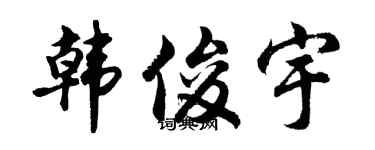 胡问遂韩俊宇行书个性签名怎么写