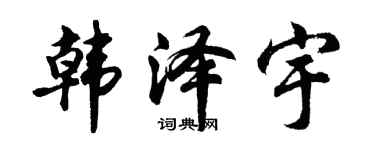 胡问遂韩泽宇行书个性签名怎么写