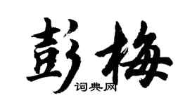 胡问遂彭梅行书个性签名怎么写