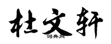 胡问遂杜文轩行书个性签名怎么写