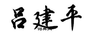 胡问遂吕建平行书个性签名怎么写