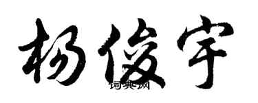 胡问遂杨俊宇行书个性签名怎么写