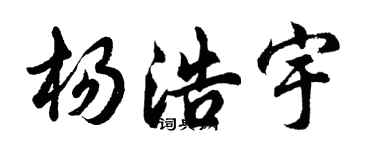 胡问遂杨浩宇行书个性签名怎么写