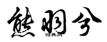 胡问遂熊羽兮行书个性签名怎么写