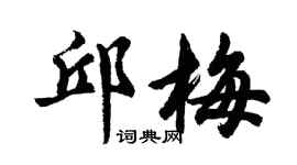 胡问遂邱梅行书个性签名怎么写