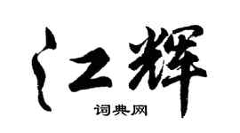 胡问遂江辉行书个性签名怎么写