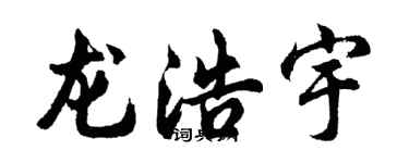 胡问遂龙浩宇行书个性签名怎么写