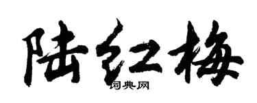 胡问遂陆红梅行书个性签名怎么写