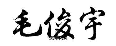 胡问遂毛俊宇行书个性签名怎么写