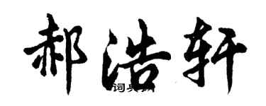 胡问遂郝浩轩行书个性签名怎么写