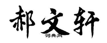 胡问遂郝文轩行书个性签名怎么写