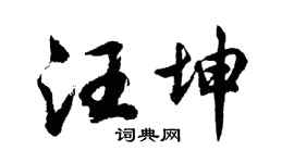 胡问遂汪坤行书个性签名怎么写