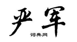 胡问遂严军行书个性签名怎么写