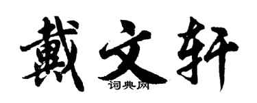 胡问遂戴文轩行书个性签名怎么写