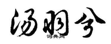 胡问遂汤羽兮行书个性签名怎么写