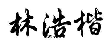 胡问遂林浩楷行书个性签名怎么写