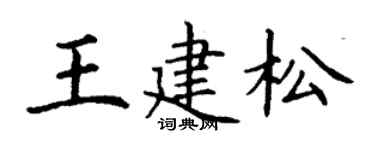 丁谦王建松楷书个性签名怎么写