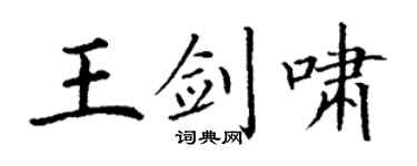 丁谦王剑啸楷书个性签名怎么写