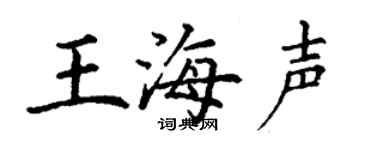 丁谦王海声楷书个性签名怎么写