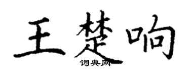 丁谦王楚响楷书个性签名怎么写