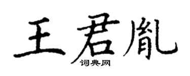 丁谦王君胤楷书个性签名怎么写