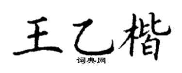 丁谦王乙楷楷书个性签名怎么写