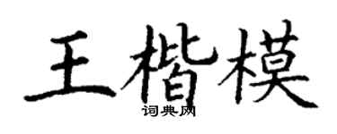 丁谦王楷模楷书个性签名怎么写