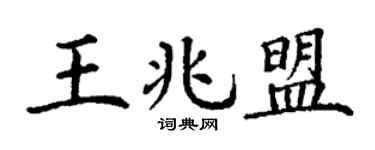 丁谦王兆盟楷书个性签名怎么写