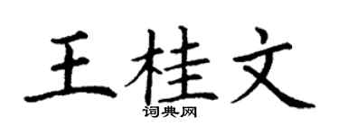 丁谦王桂文楷书个性签名怎么写