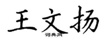 丁谦王文扬楷书个性签名怎么写