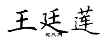 丁谦王廷莲楷书个性签名怎么写