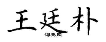 丁谦王廷朴楷书个性签名怎么写