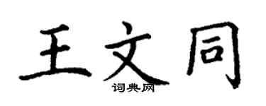 丁谦王文同楷书个性签名怎么写